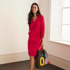 Boden Bronte Ottoman Dress 8 Red